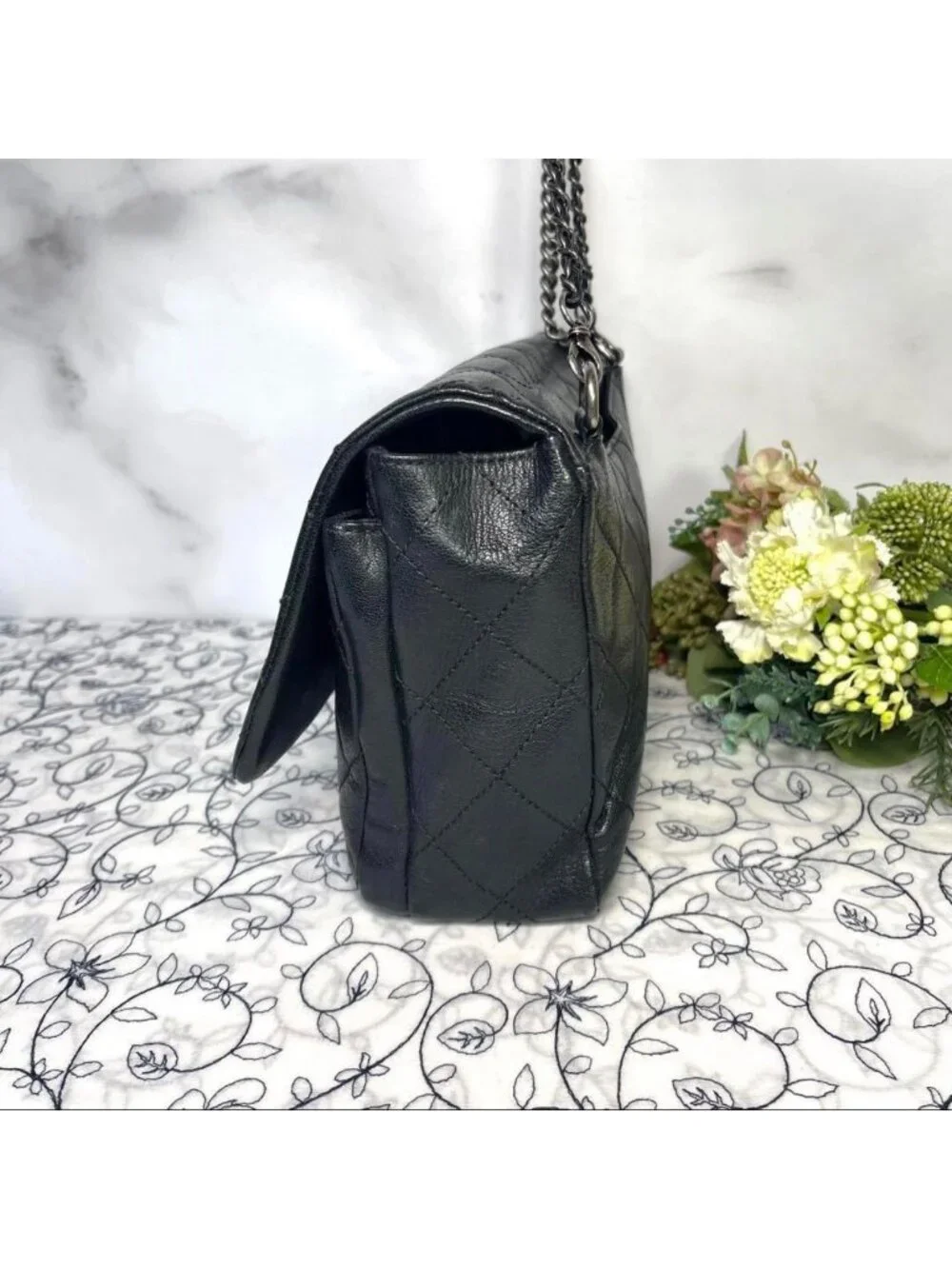 Chanel Metal CC Logo Quilted Chain Shoulder Bag